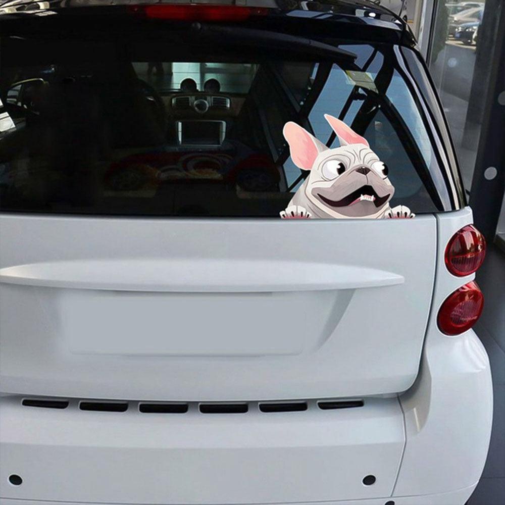 Funny Dog Head In The Crack Vinyl Car Stickers Decal For Car Window