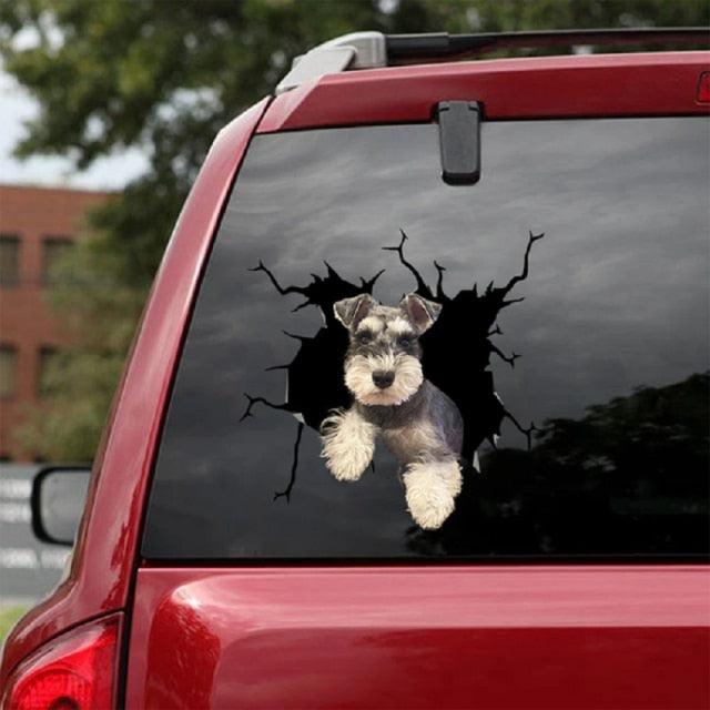 Funny Dog Head In The Crack Vinyl Car Stickers Decal For Car Window