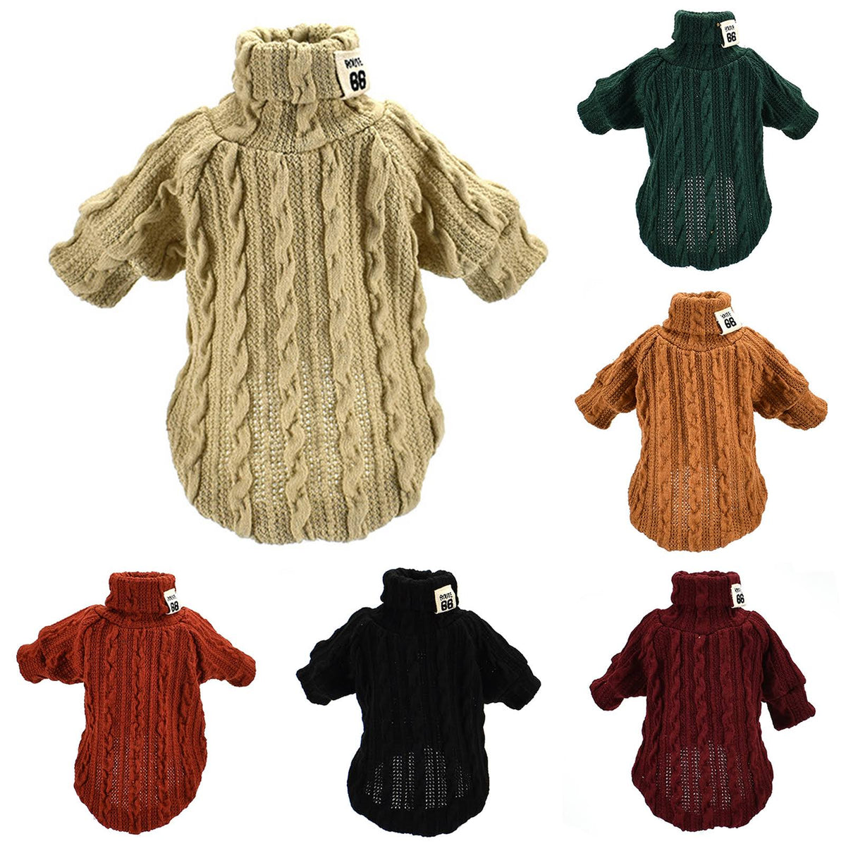 Winter Warm Knitted Turtleneck Sweater for Small Dogs