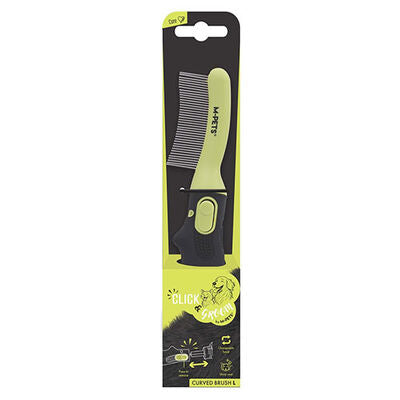 M-Pets Click & Groom Curved Pet Brush for Dogs Large