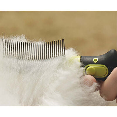 M-Pets Click & Groom Curved Pet Brush for Dogs Large