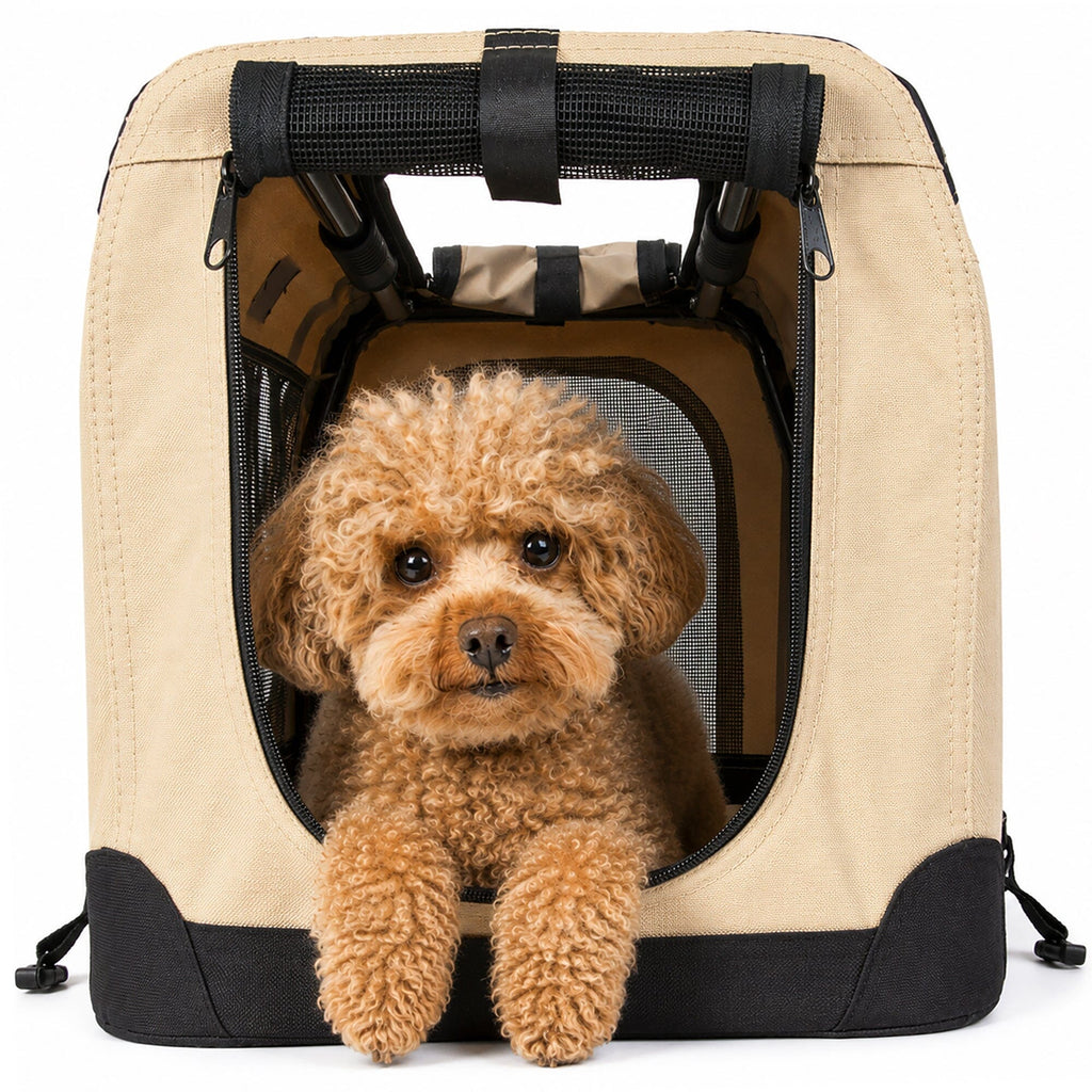 Pet Life ® '360° Vista View' Zippered Soft Folding Collapsible Durable Metal Frame Dog Carrier
