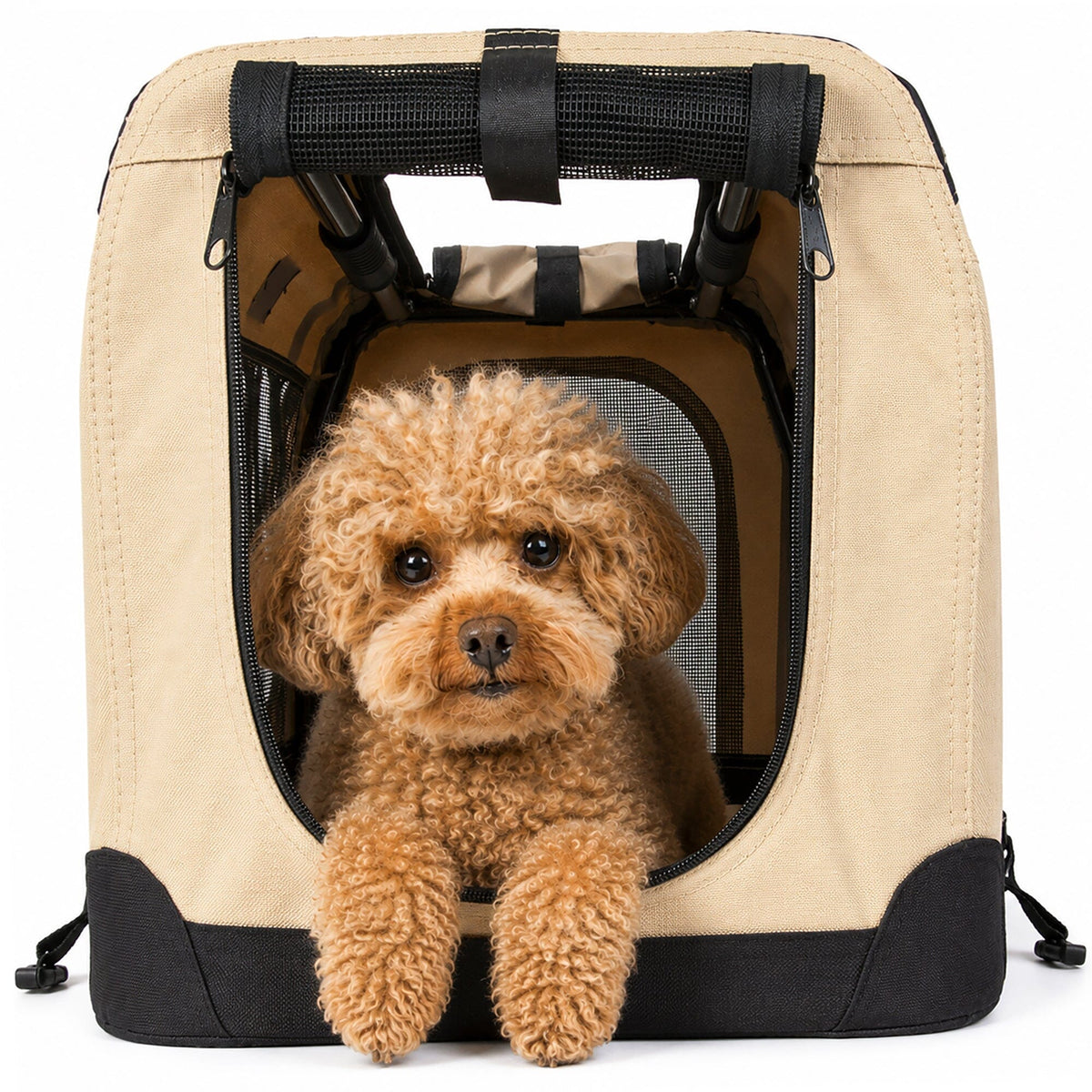 Pet Life ® '360° Vista View' Zippered Soft Folding Collapsible Durable Metal Frame Dog Carrier