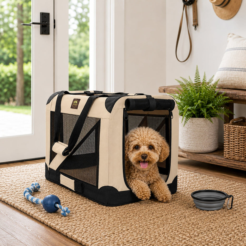 Pet Life ® '360° Vista View' Zippered Soft Folding Collapsible Durable Metal Frame Dog Carrier