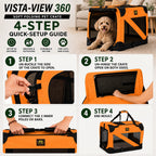 Pet Life ® '360° Vista View' Zippered Soft Folding Collapsible Durable Metal Frame Dog Carrier