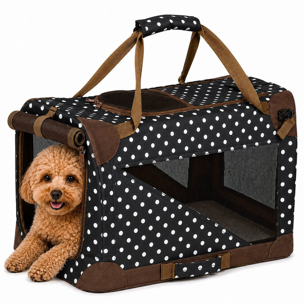 Pet Life ® '360° Vista View' Zippered Soft Folding Collapsible Durable Metal Frame Dog Carrier