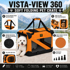 Pet Life ® '360° Vista View' Zippered Soft Folding Collapsible Durable Metal Frame Dog Carrier
