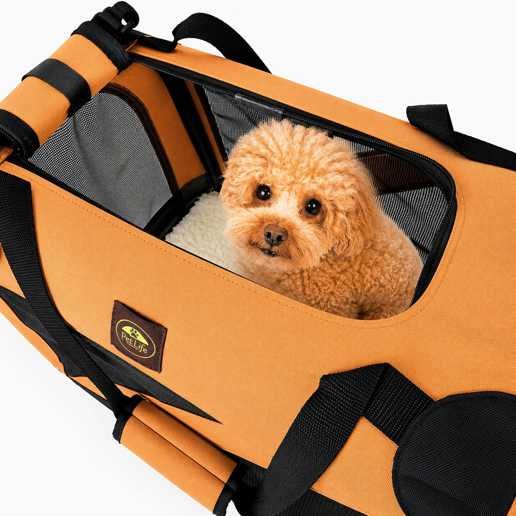 Pet Life ® '360° Vista View' Zippered Soft Folding Collapsible Durable Metal Frame Dog Carrier