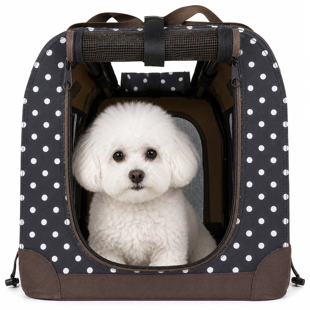 Pet Life ® '360° Vista View' Zippered Soft Folding Collapsible Durable Metal Frame Dog Carrier