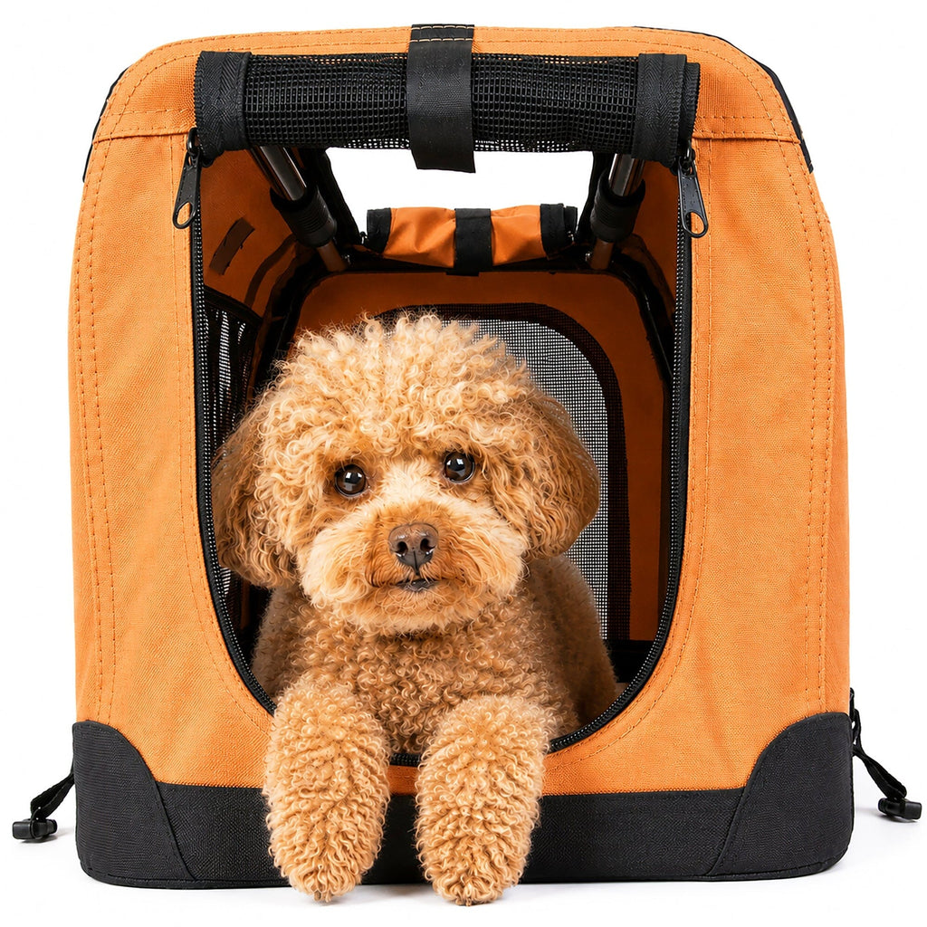 Pet Life ® '360° Vista View' Zippered Soft Folding Collapsible Durable Metal Frame Dog Carrier