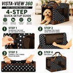 Pet Life ® '360° Vista View' Zippered Soft Folding Collapsible Durable Metal Frame Dog Carrier