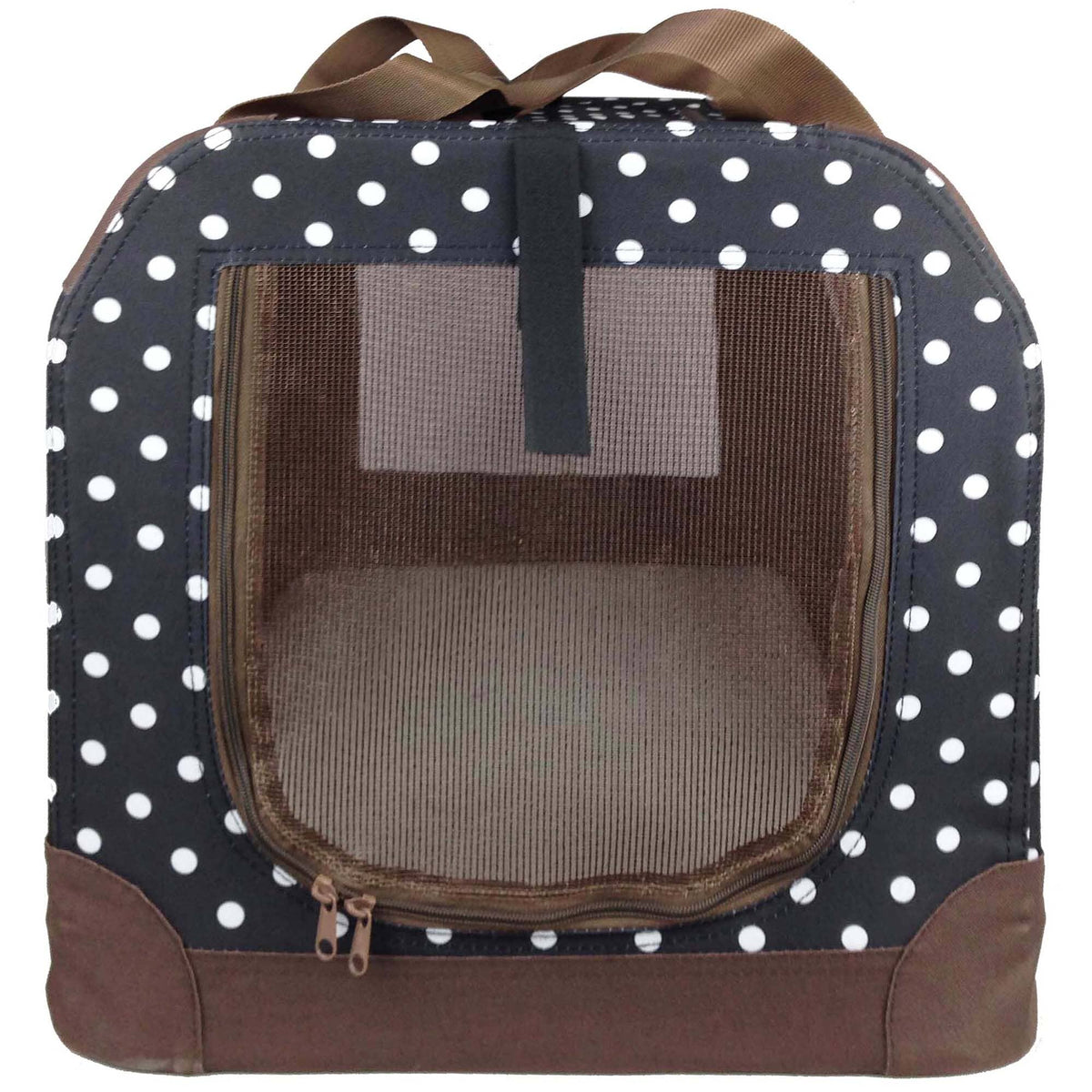 Pet Life ® '360° Vista View' Zippered Soft Folding Collapsible Durable Metal Frame Dog Carrier