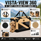 Pet Life ® '360° Vista View' Zippered Soft Folding Collapsible Durable Metal Frame Dog Carrier