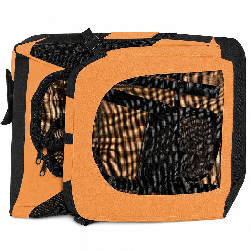 Pet Life ® '360° Vista View' Zippered Soft Folding Collapsible Durable Metal Frame Dog Carrier