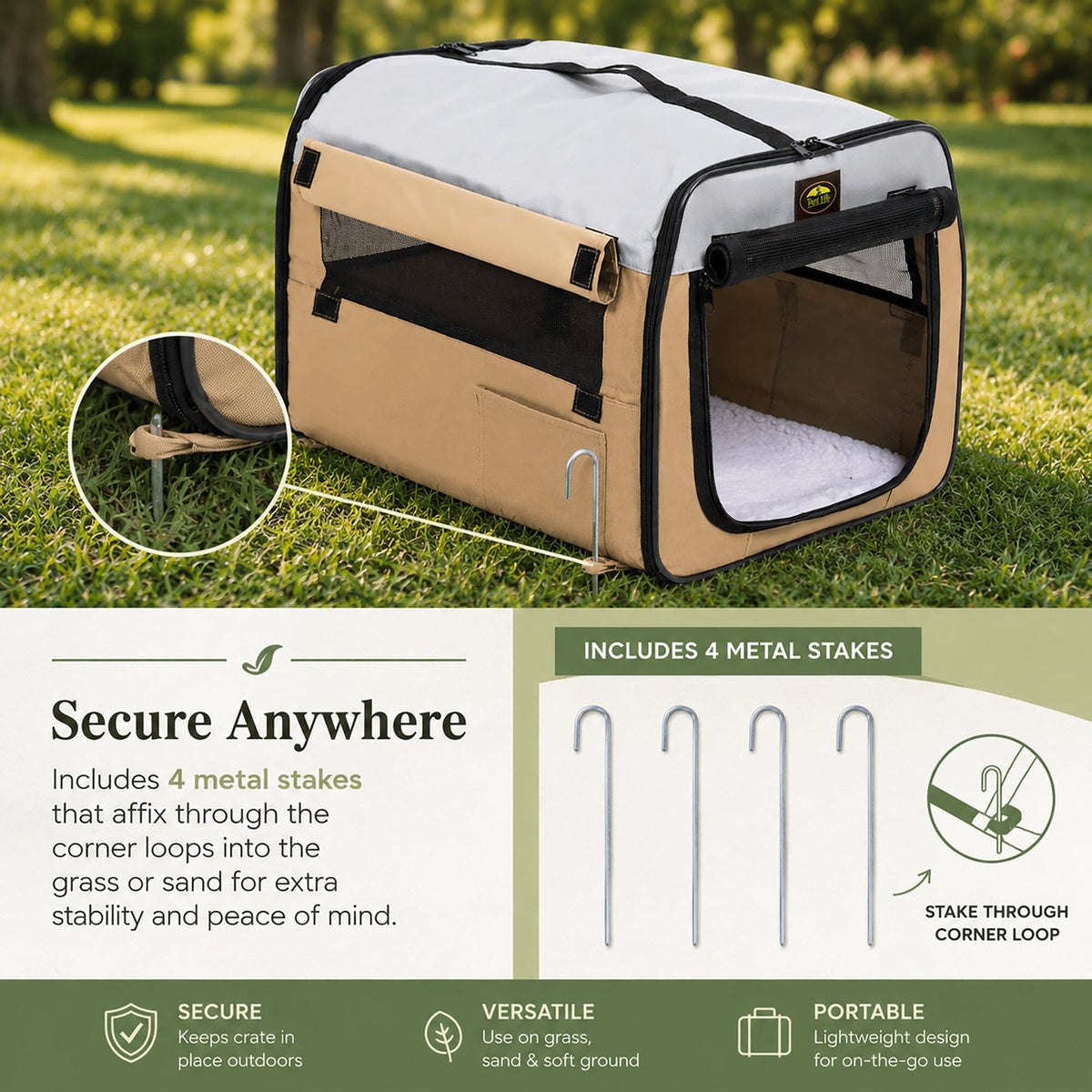 Pet Life ® 'Easy Folding' Zippered Folding Collapsible Wire Framed Lightweight Pet Dog Carrier