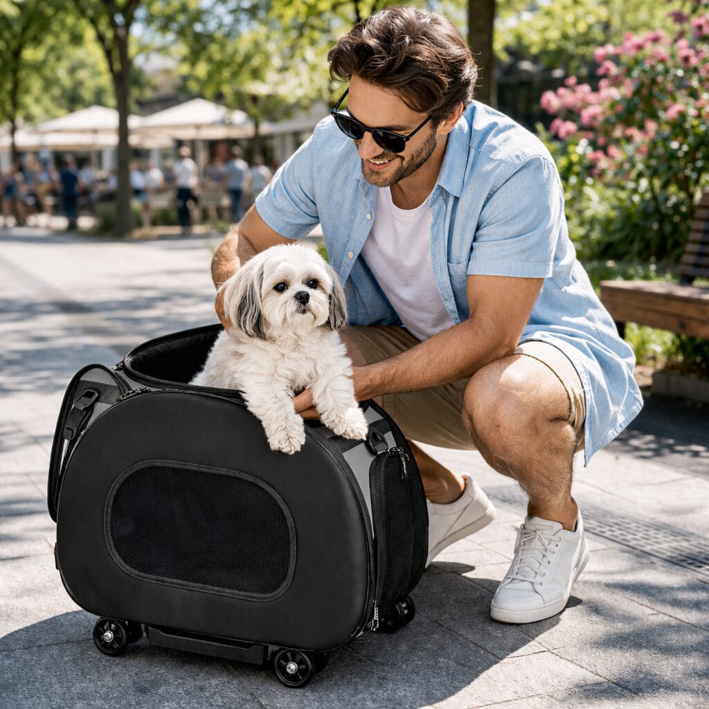 Pet Life ® 'Final Destination' Airline Approved 2-in-1 Tough-Shell Wheeled Dog Carrier Crate