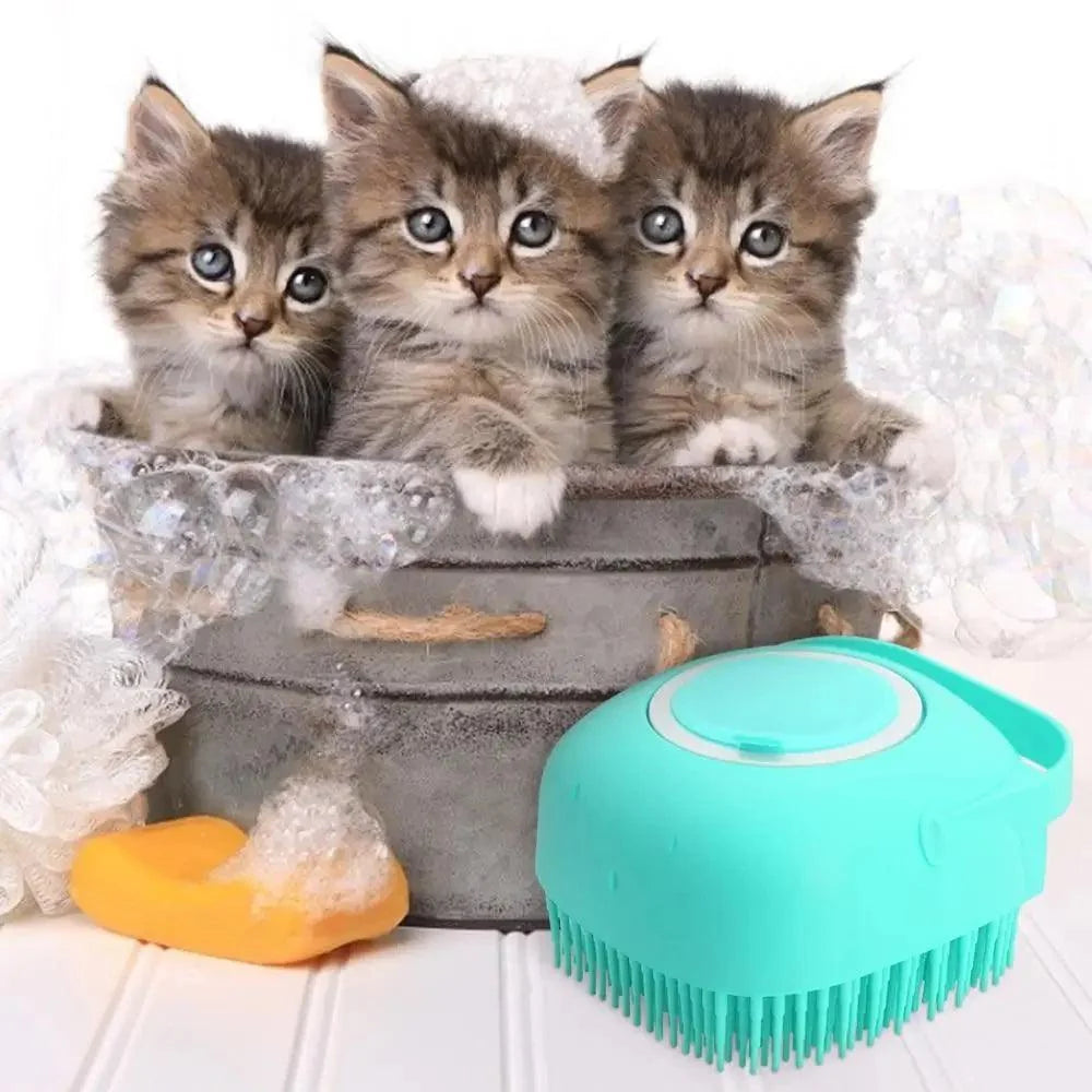 Pet Silicone Shampoo Bath Brush Massage Rubber Comb For Dogs