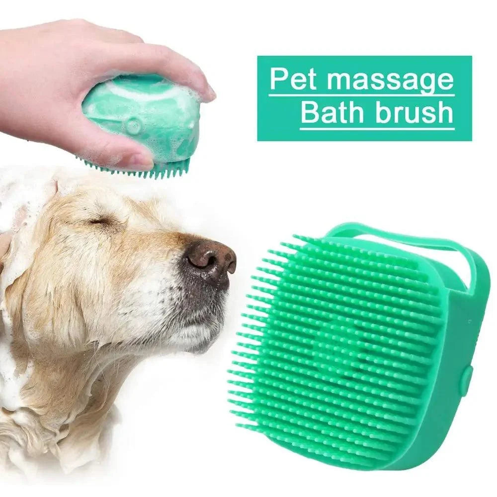 Pet Silicone Shampoo Bath Brush Massage Rubber Comb For Dogs