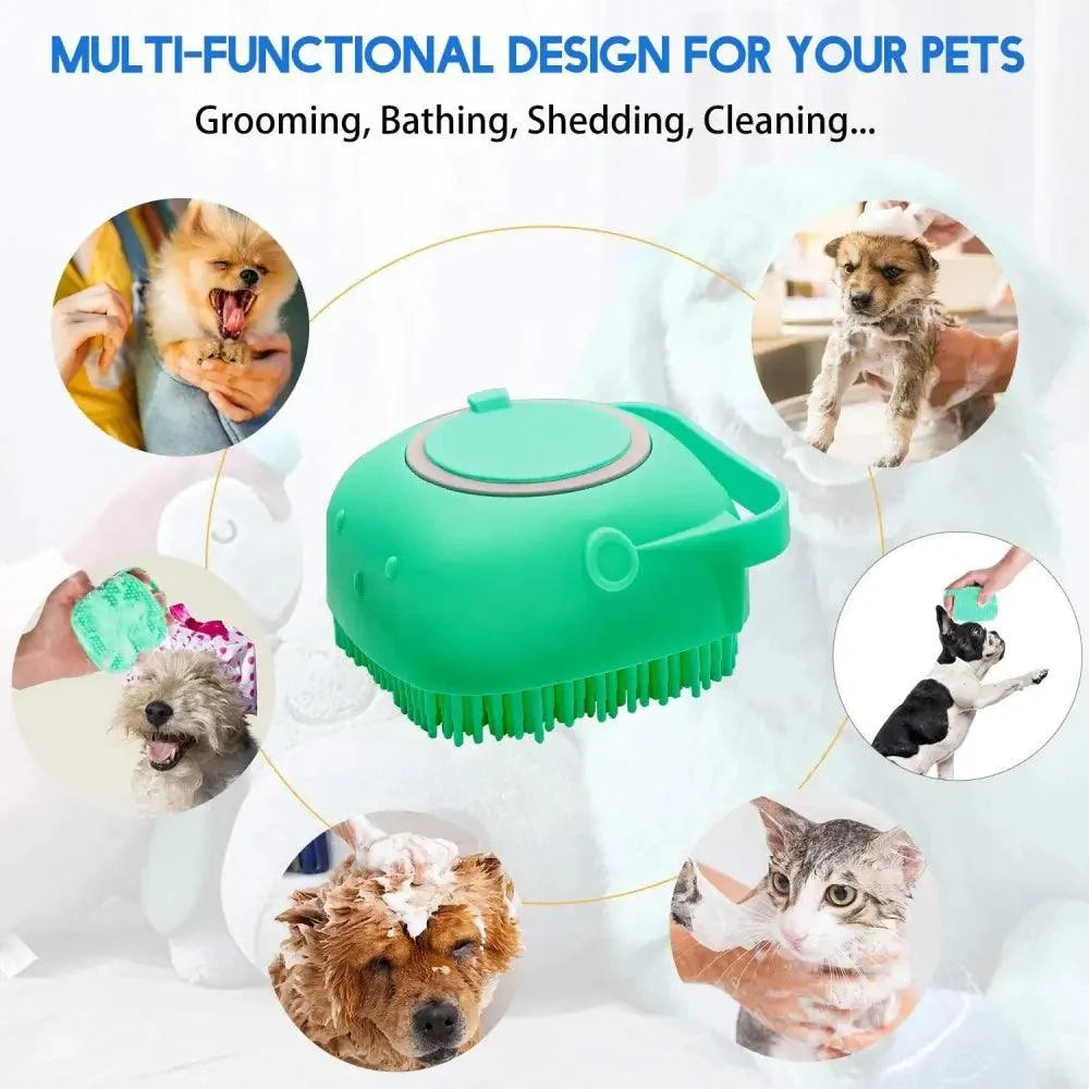 Pet Silicone Shampoo Bath Brush Massage Rubber Comb For Dogs